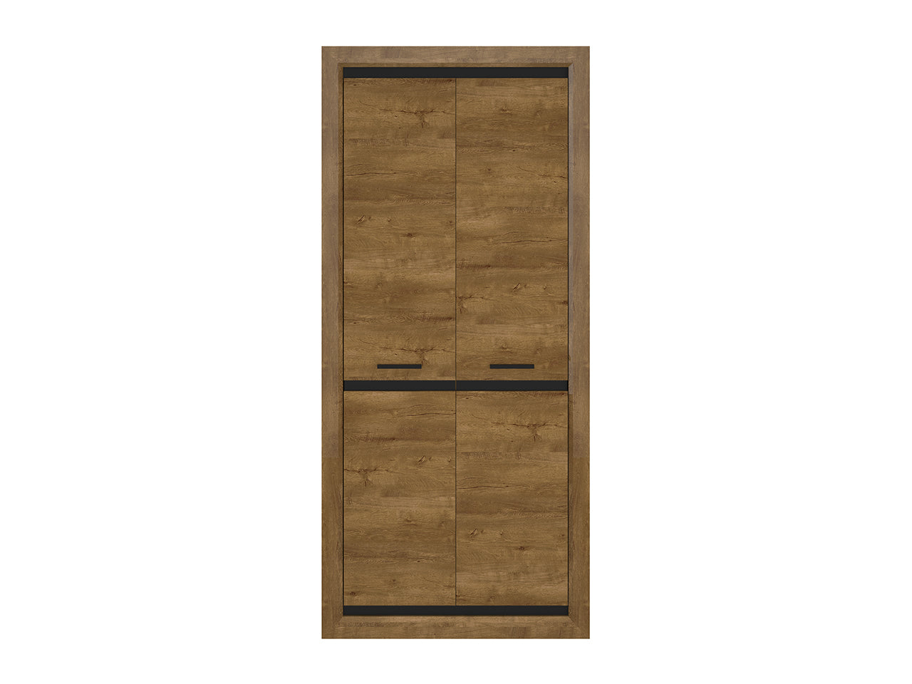 Garde-Robe Moderne en Chêne de Lefkas et Noir – Pratique, Durable et Élégant avec Bordure ABS