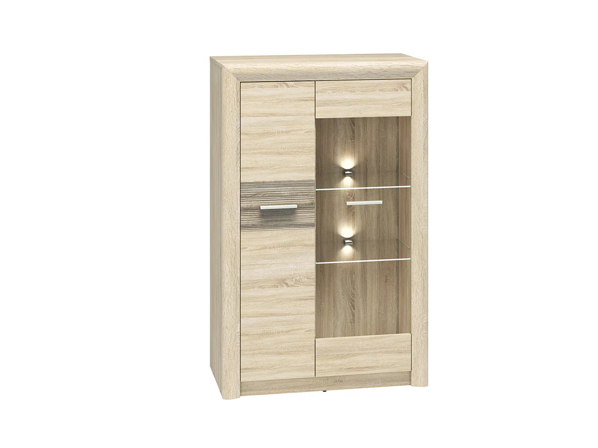Ensemble Salon - Collection CASTIN - 7 Pieces -Sonoma Light & MDF Sonoma Truffe