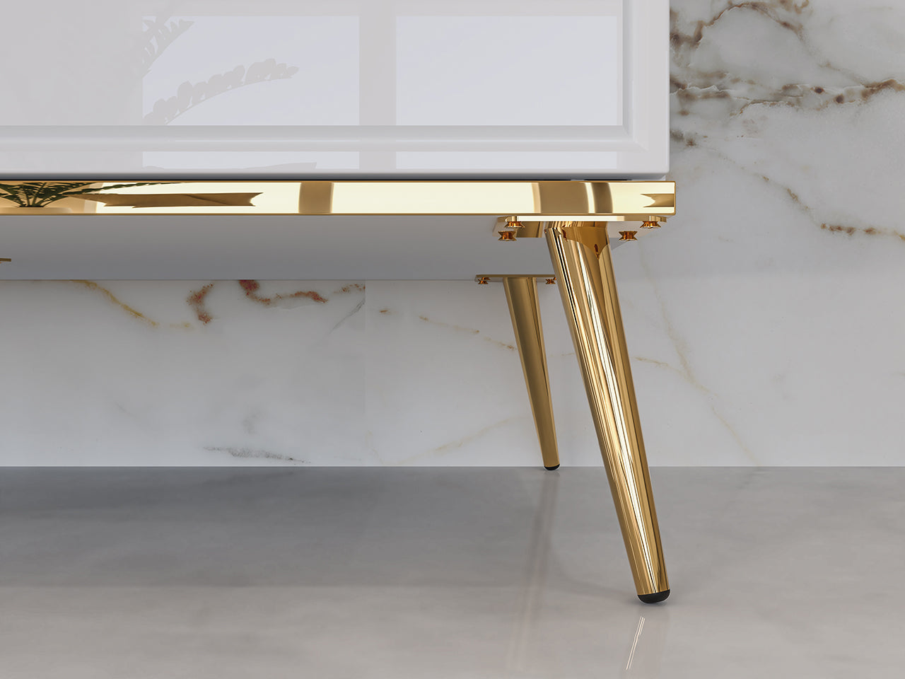 Garde-Robe Blanc Brillant avec Tiroir à Extension Complète et Renfort de Fond – Panneau Laminé Haute Qualité