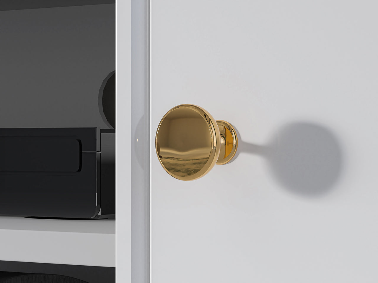 Meuble TV Blanc Brillant – Design Moderne avec Bordure ABS, MDF de Haute Qualité, Résistant à l'Humidité