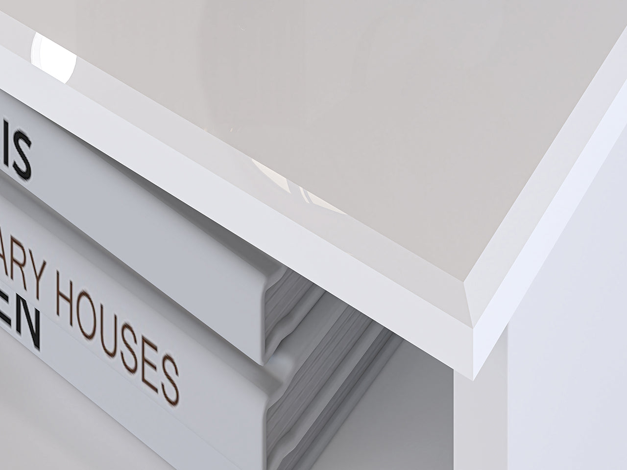 Table de Nuit Blanc Brillant – Design Moderne avec Tiroir à Extension Complète, Bordure ABS et MDF de Haute Qualité