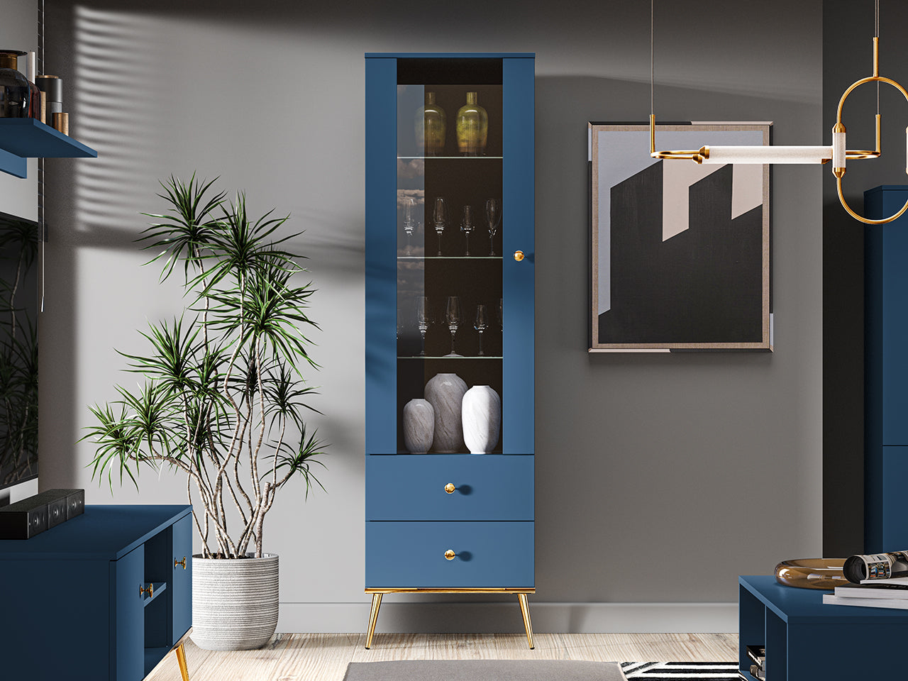 Vitrine Design avec Bordure ABS et Verre Trempé - Rétroéclairage en Option