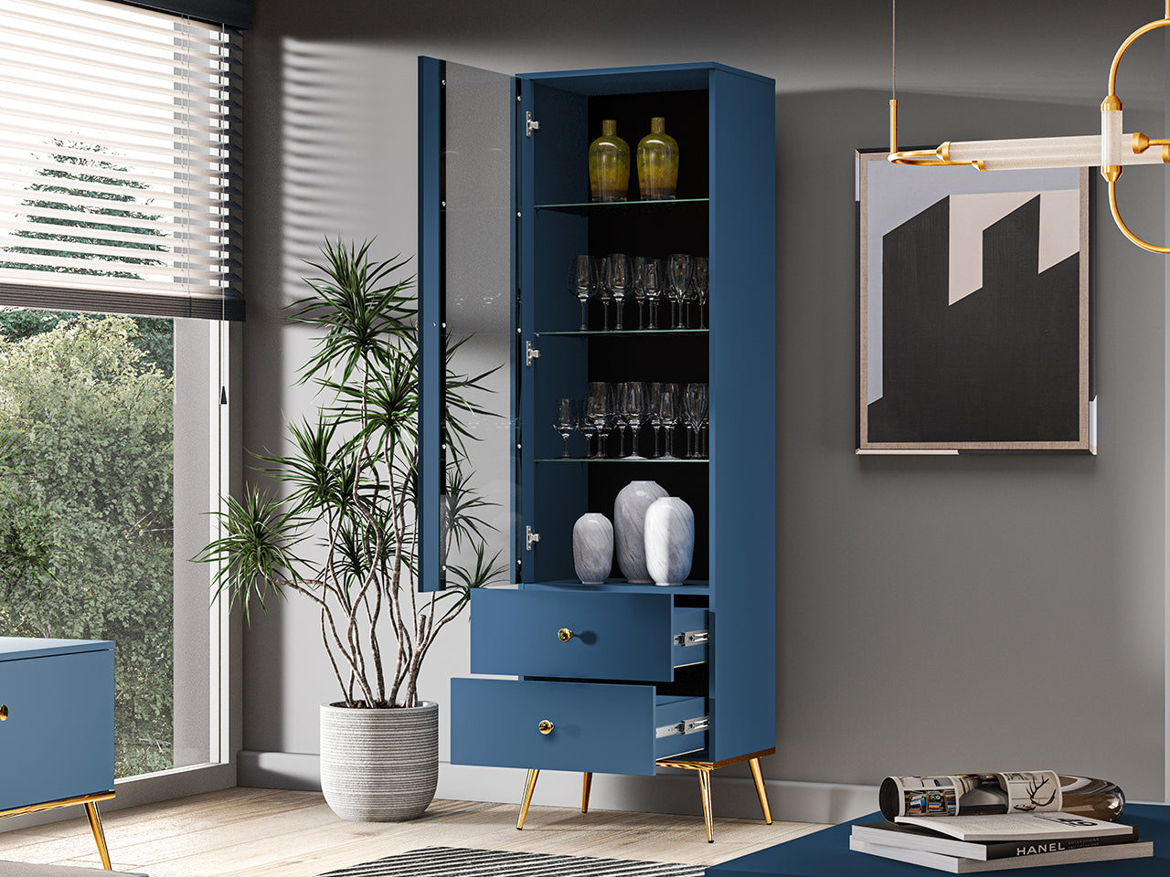 Vitrine Design avec Bordure ABS et Verre Trempé - Rétroéclairage en Option