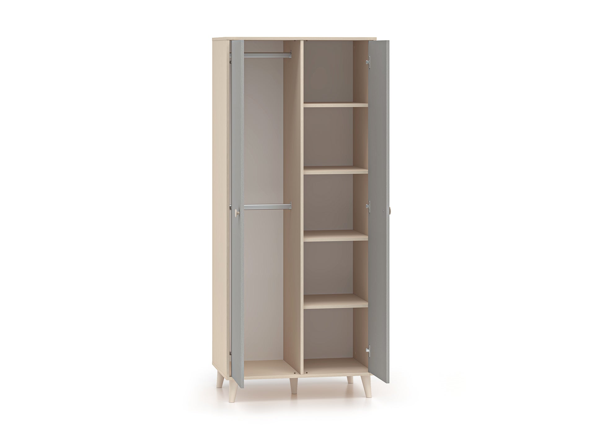 Armoire Contemporaine 190 cm – Finition Haut de Gamme en Rose Millénaire et Sable du Désert – Pratique et Élégante