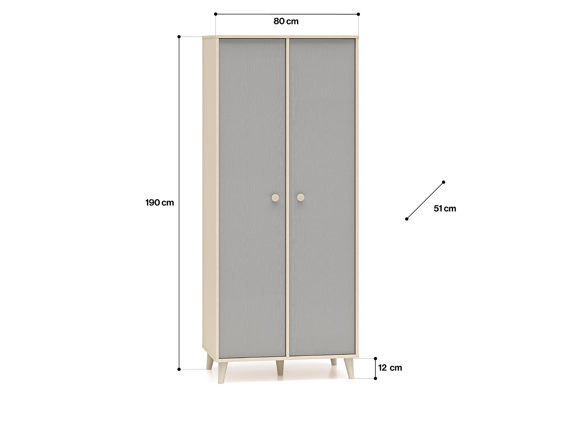 Armoire Contemporaine 190 cm – Finition Haut de Gamme en Rose Millénaire et Sable du Désert – Pratique et Élégante