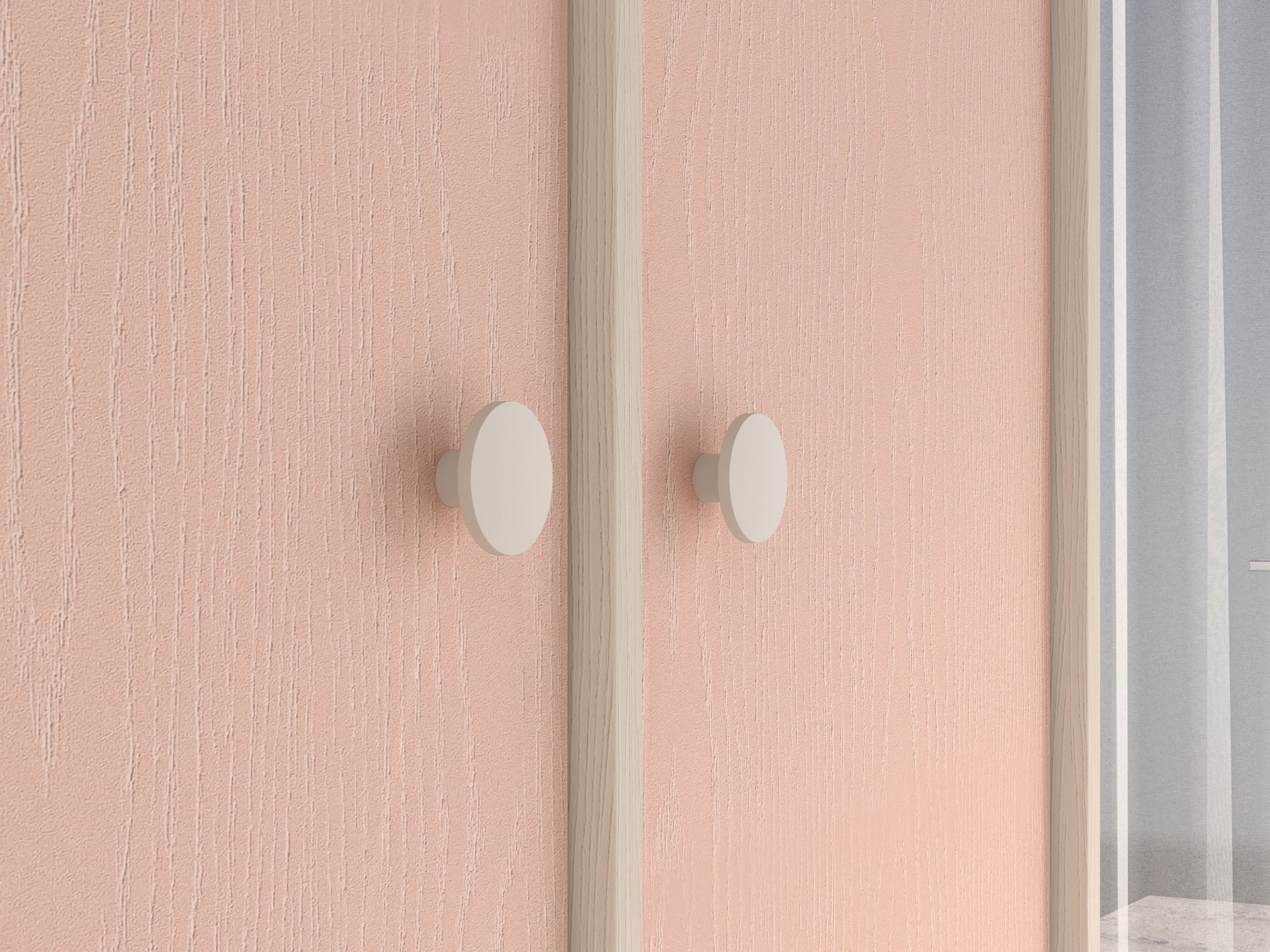 Armoire Contemporaine 190 cm – Finition Haut de Gamme en Rose Millénaire et Sable du Désert – Pratique et Élégante
