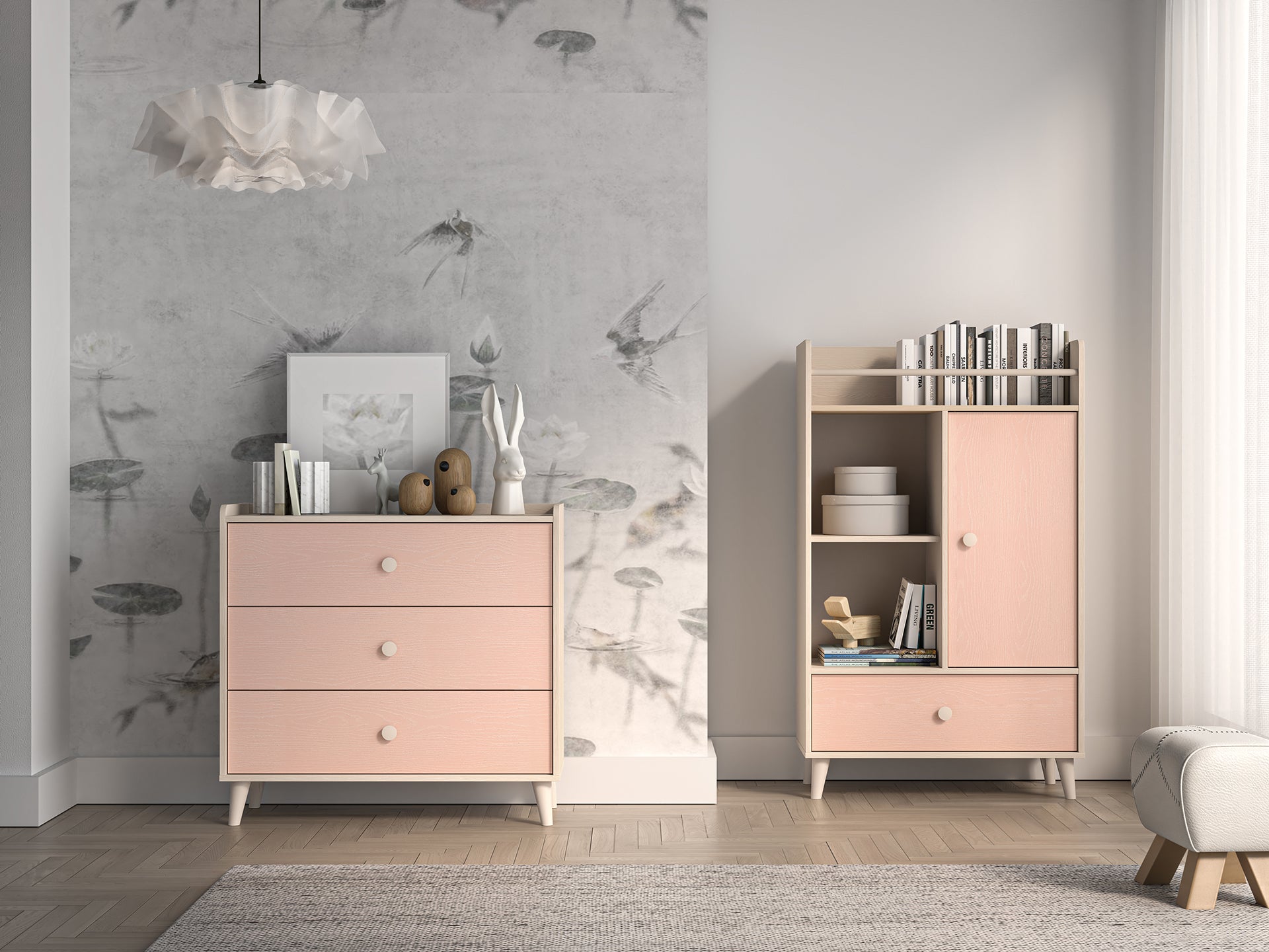 Buffet moderne en panneaux laminés avec finition résistante et élégante