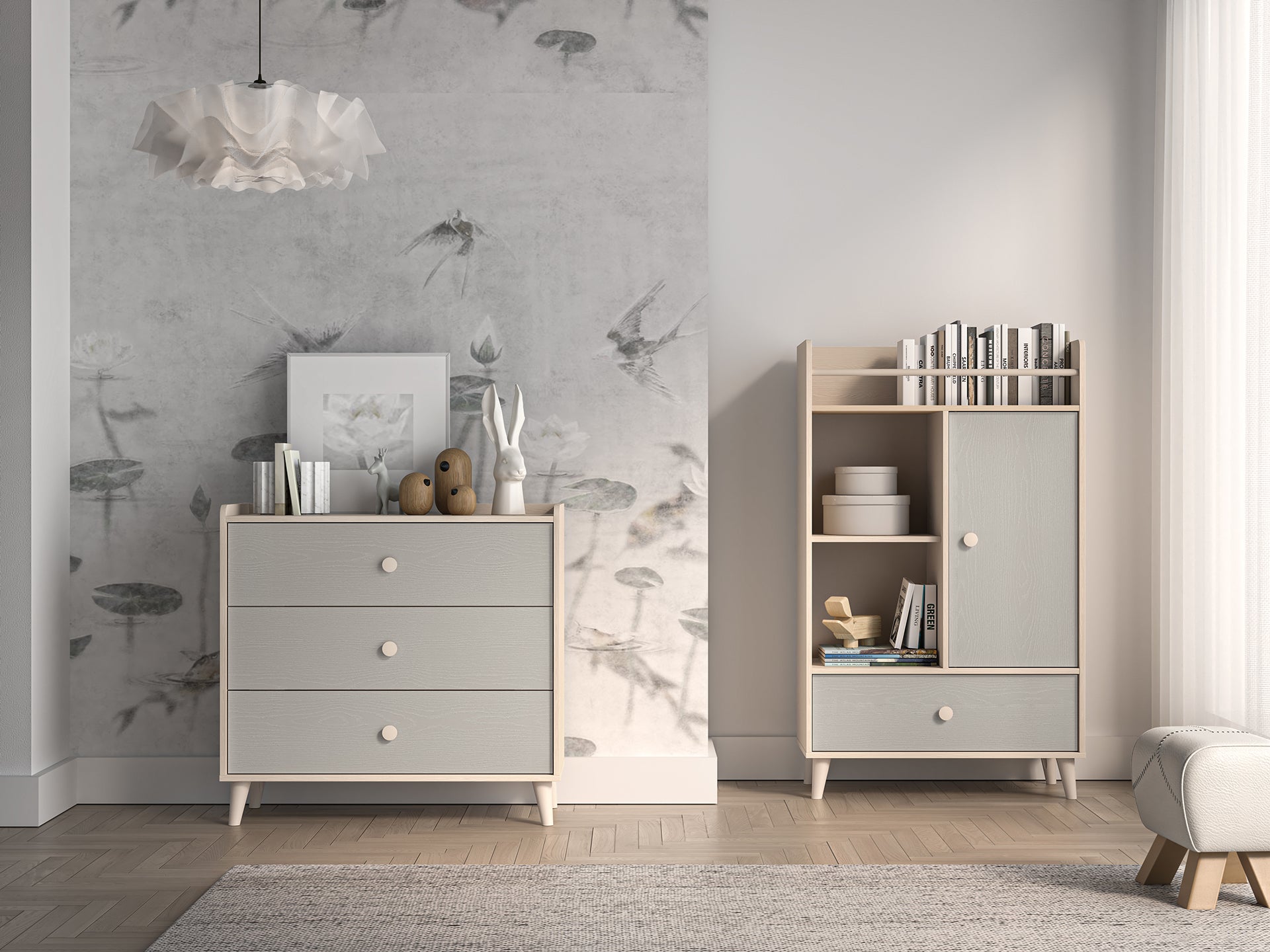 Buffet moderne en panneaux laminés avec finition résistante et élégante