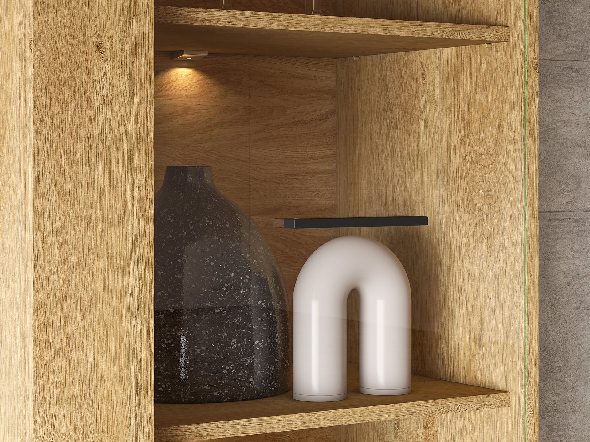 Ensemble Salon – Collection MORENO - 4 Pieces - Meubles Modernes en Chêne avec Base Noire