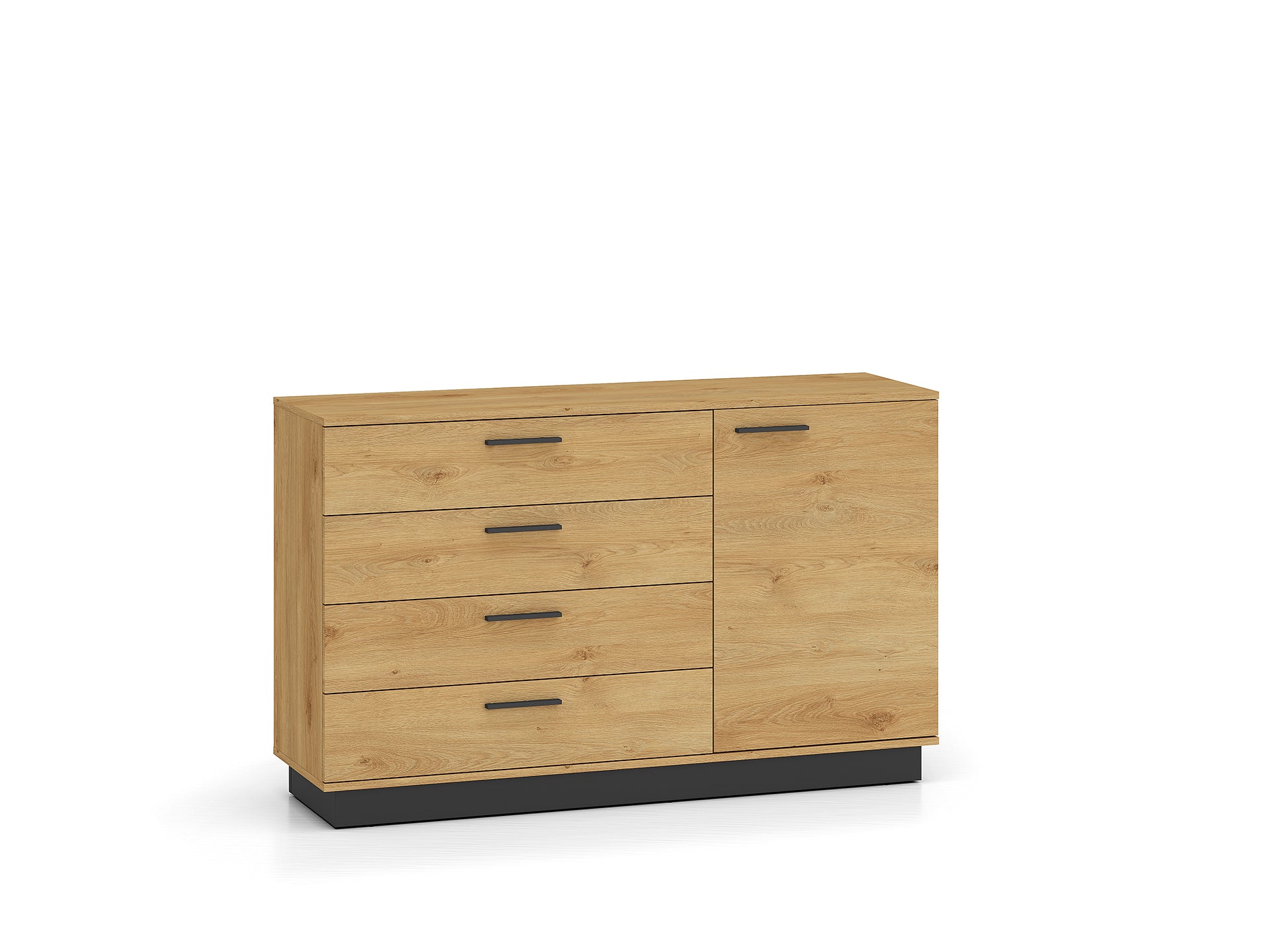 Ensemble Salon – Collection MORENO - 4 Pieces - Meubles Modernes en Chêne avec Base Noire