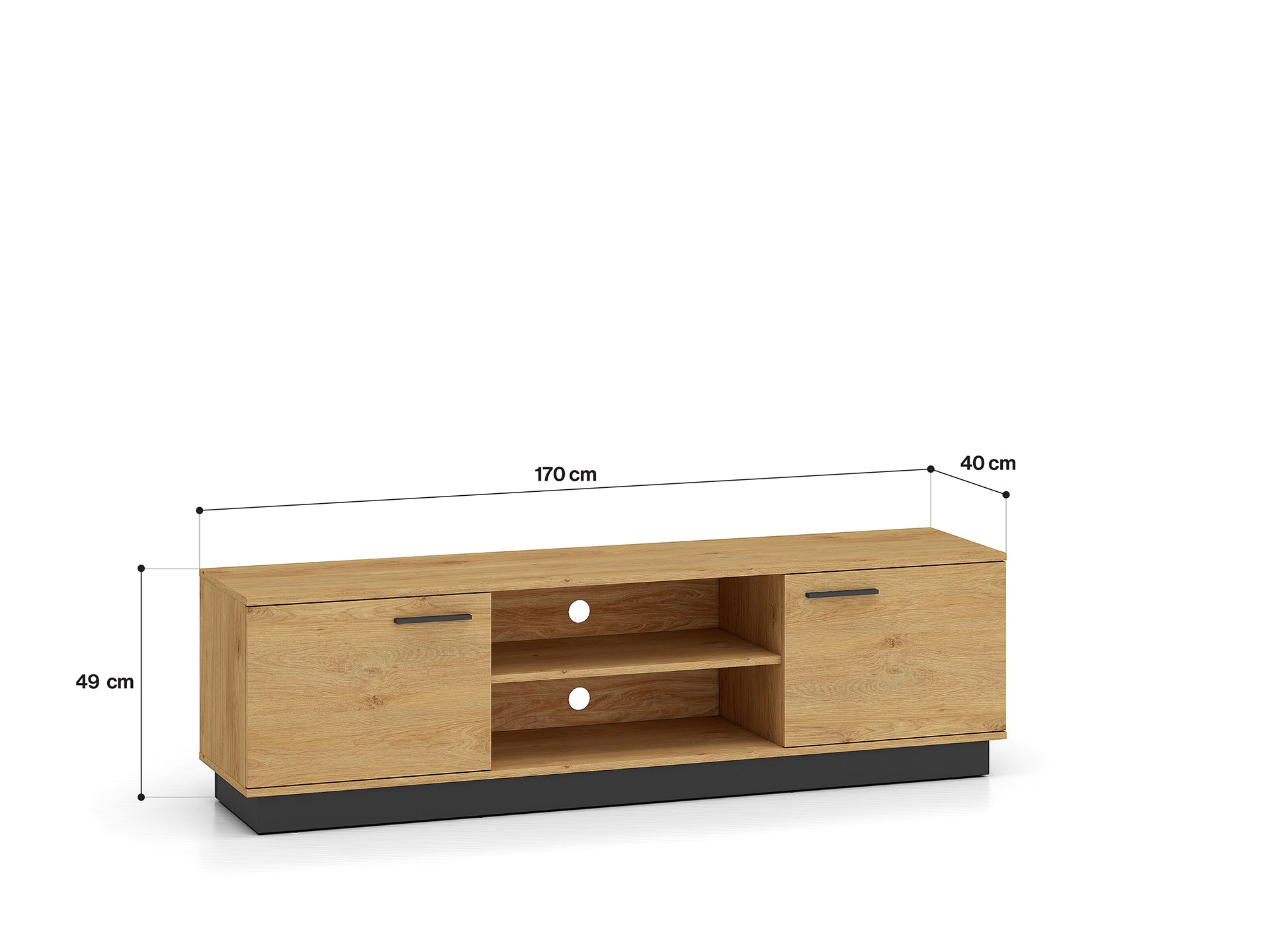 Ensemble Salon – Collection MORENO - 4 Pieces - Meubles Modernes en Chêne avec Base Noire