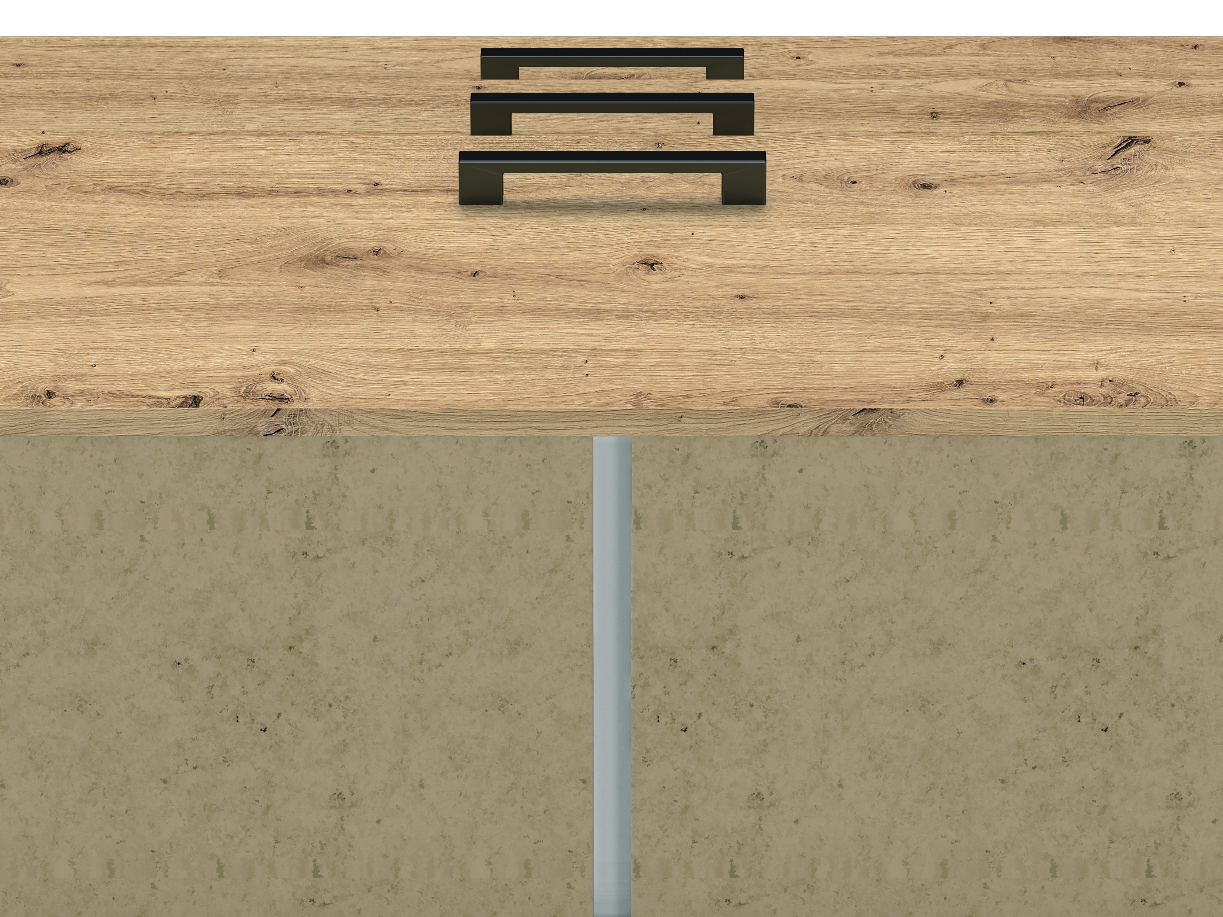 Buffet en Chêne Artisanal avec Bordure ABS – Élégance et Praticité pour Votre Espace