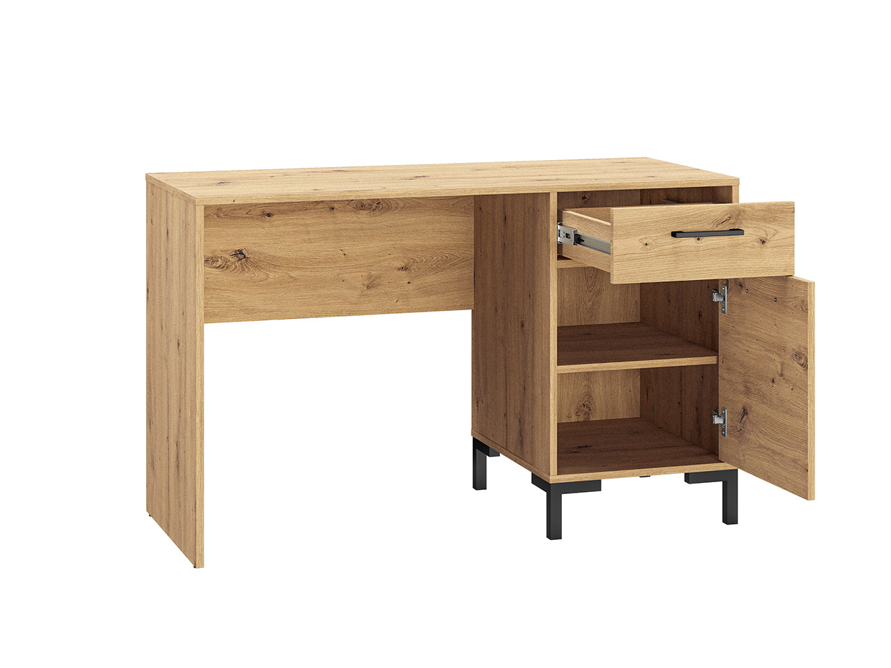 Bureau en Chêne Artisanal avec Bordure ABS - Résistant aux Rayures et Humidité, Design Moderne et Fonctionnel