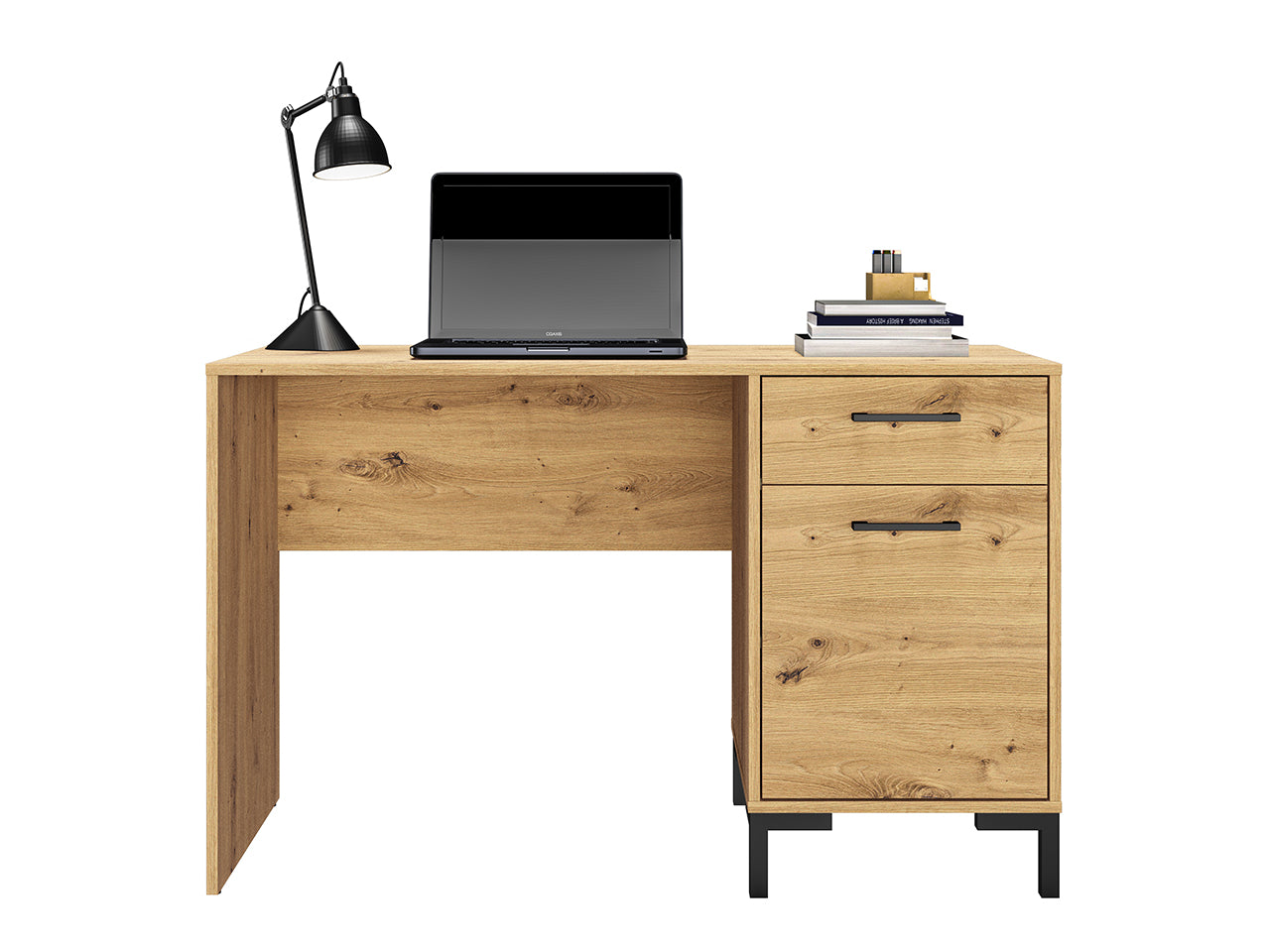 Bureau en Chêne Artisanal avec Bordure ABS - Résistant aux Rayures et Humidité, Design Moderne et Fonctionnel
