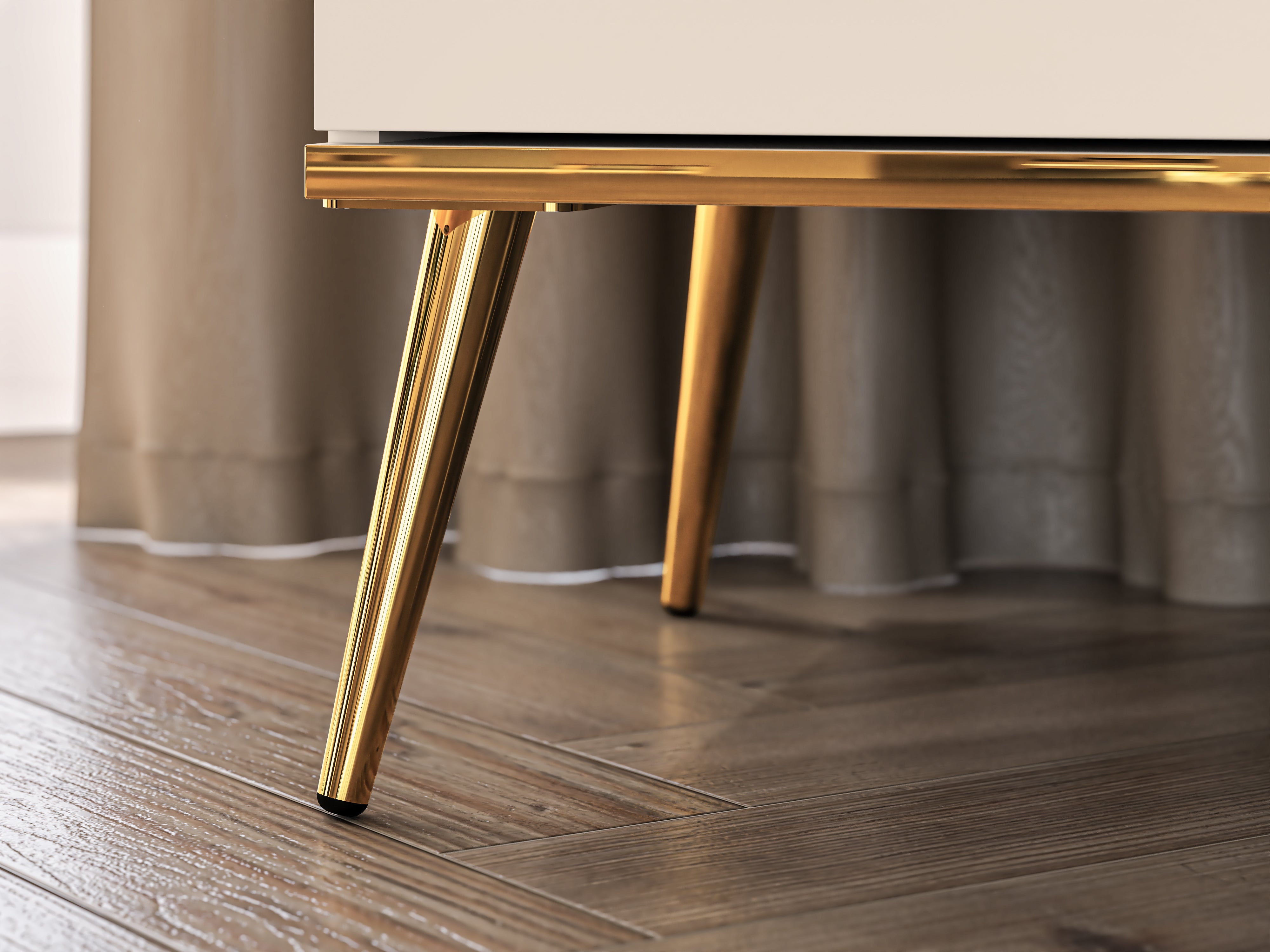 Commode - Design Cachemire avec Tiroirs Profonds et Pieds Dorés