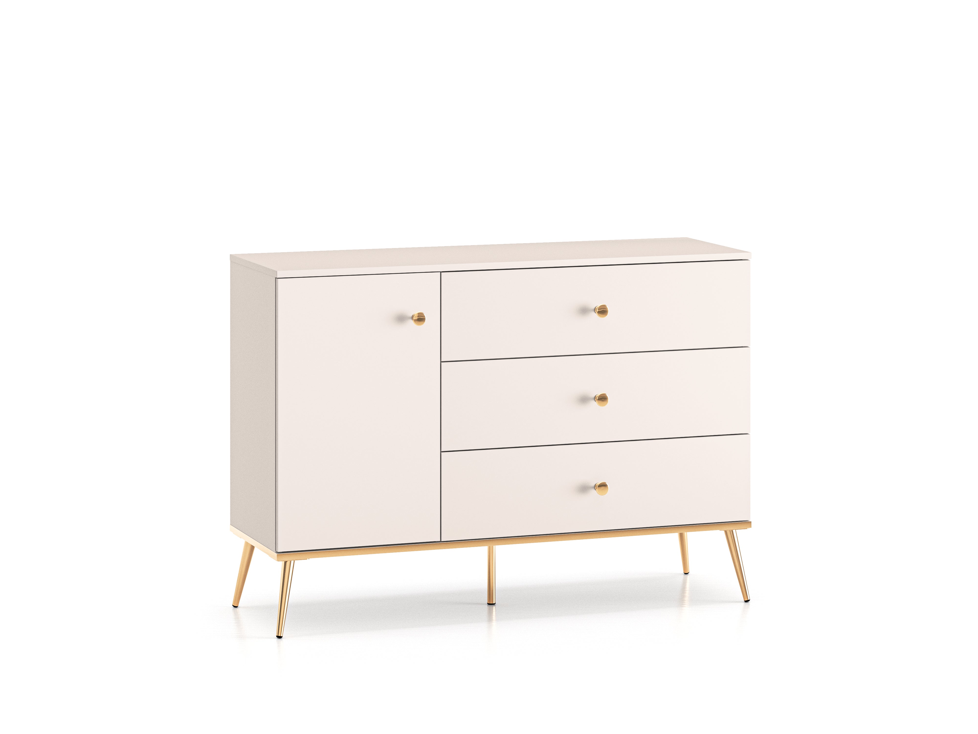 Commode - Design Cachemire avec Tiroirs Profonds et Pieds Dorés
