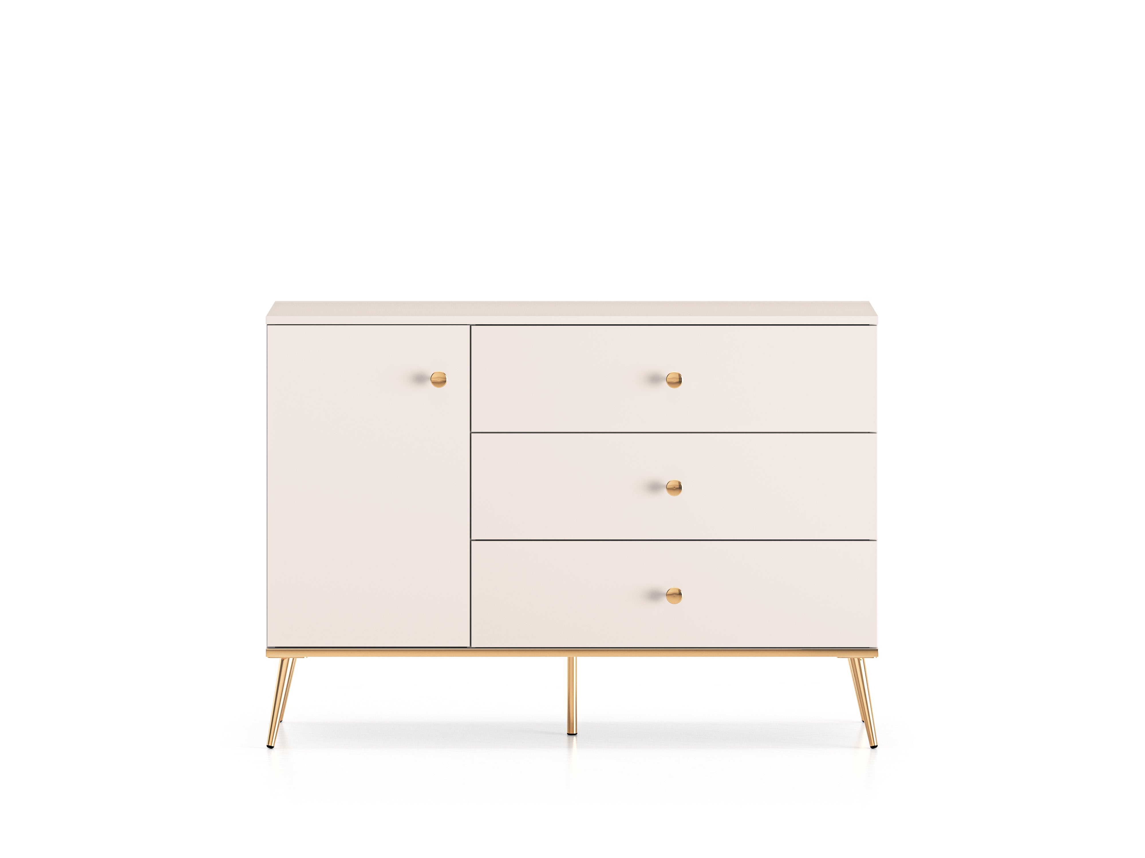 Commode - Design Cachemire avec Tiroirs Profonds et Pieds Dorés