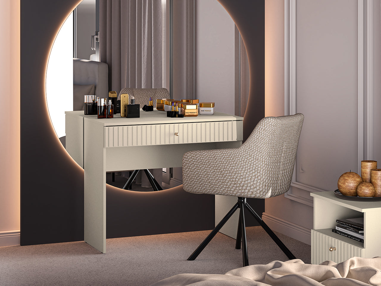 Ensemble chambre à coucher – Collection Sofina - 3 Pièces - - Élégance Cachemire et Design Contemporain