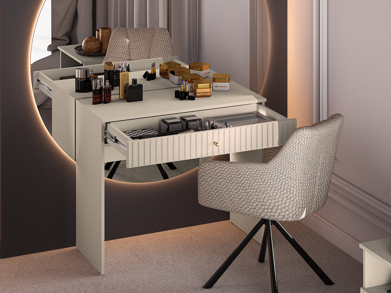 Ensemble chambre à coucher – Collection Sofina - 3 Pièces - - Élégance Cachemire et Design Contemporain
