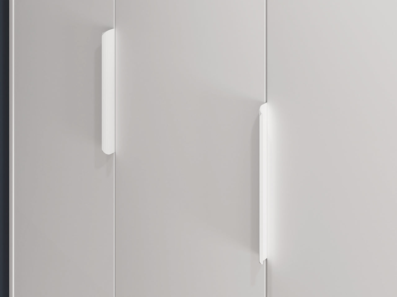 Garde-Robe Moderne avec Bordure ABS - Grande Capacité, Extension Complète et Design Élégant en Blanc et Chêne Castello