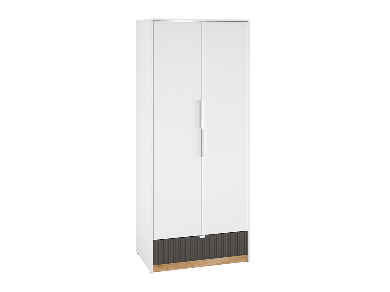 Garde-Robe Moderne en Blanc et Chêne Castello - Panneau Laminé Résistant aux Rayures et à l'Humidité, Capacité de Tiroir Optimisée