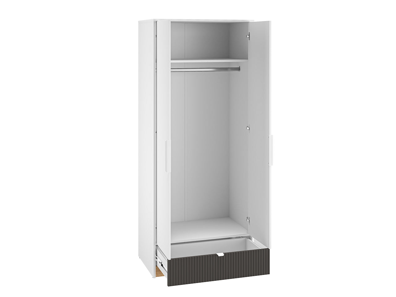 Garde-Robe Moderne en Blanc et Chêne Castello - Panneau Laminé Résistant aux Rayures et à l'Humidité, Capacité de Tiroir Optimisée