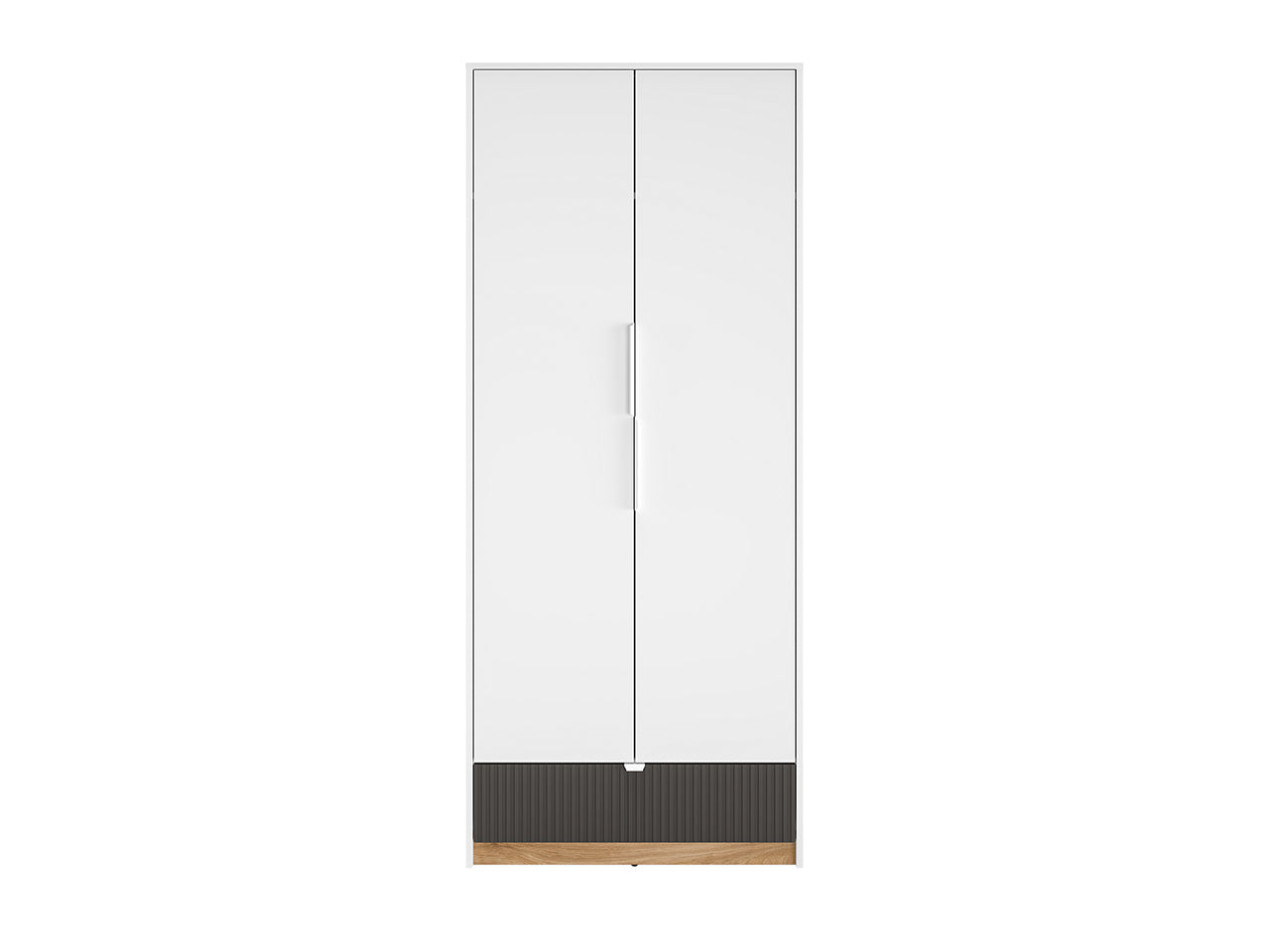 Garde-Robe Moderne en Blanc et Chêne Castello - Panneau Laminé Résistant aux Rayures et à l'Humidité, Capacité de Tiroir Optimisée