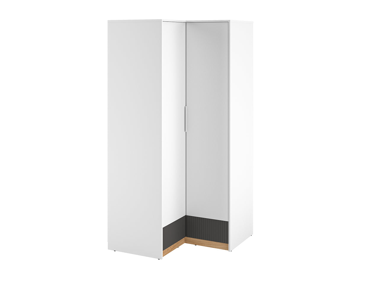 Garde-Robe Moderne Blanc et Chêne Castello avec MDF Graphite Mat – Durable et Élégante