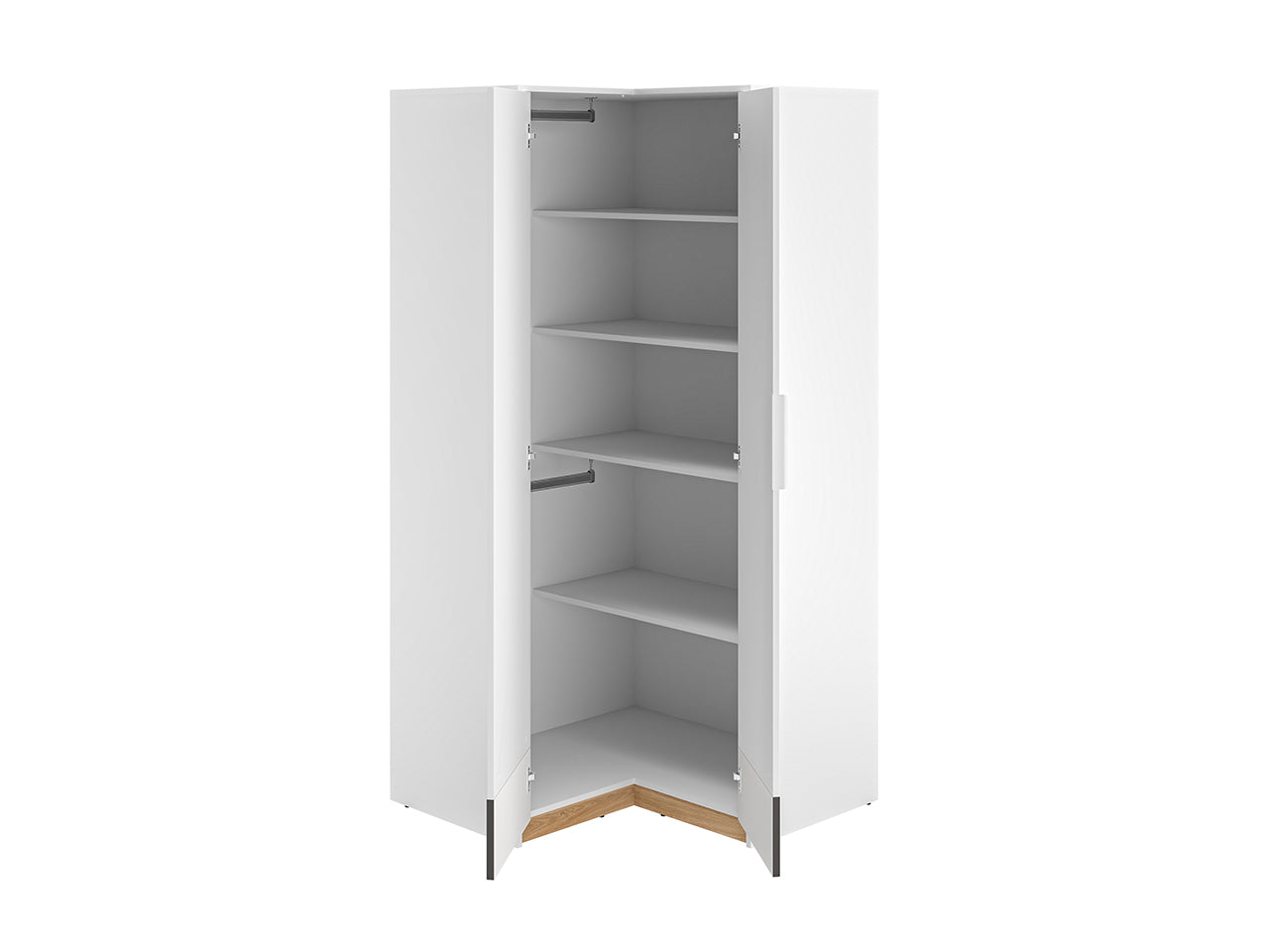 Garde-Robe Moderne Blanc et Chêne Castello avec MDF Graphite Mat – Durable et Élégante