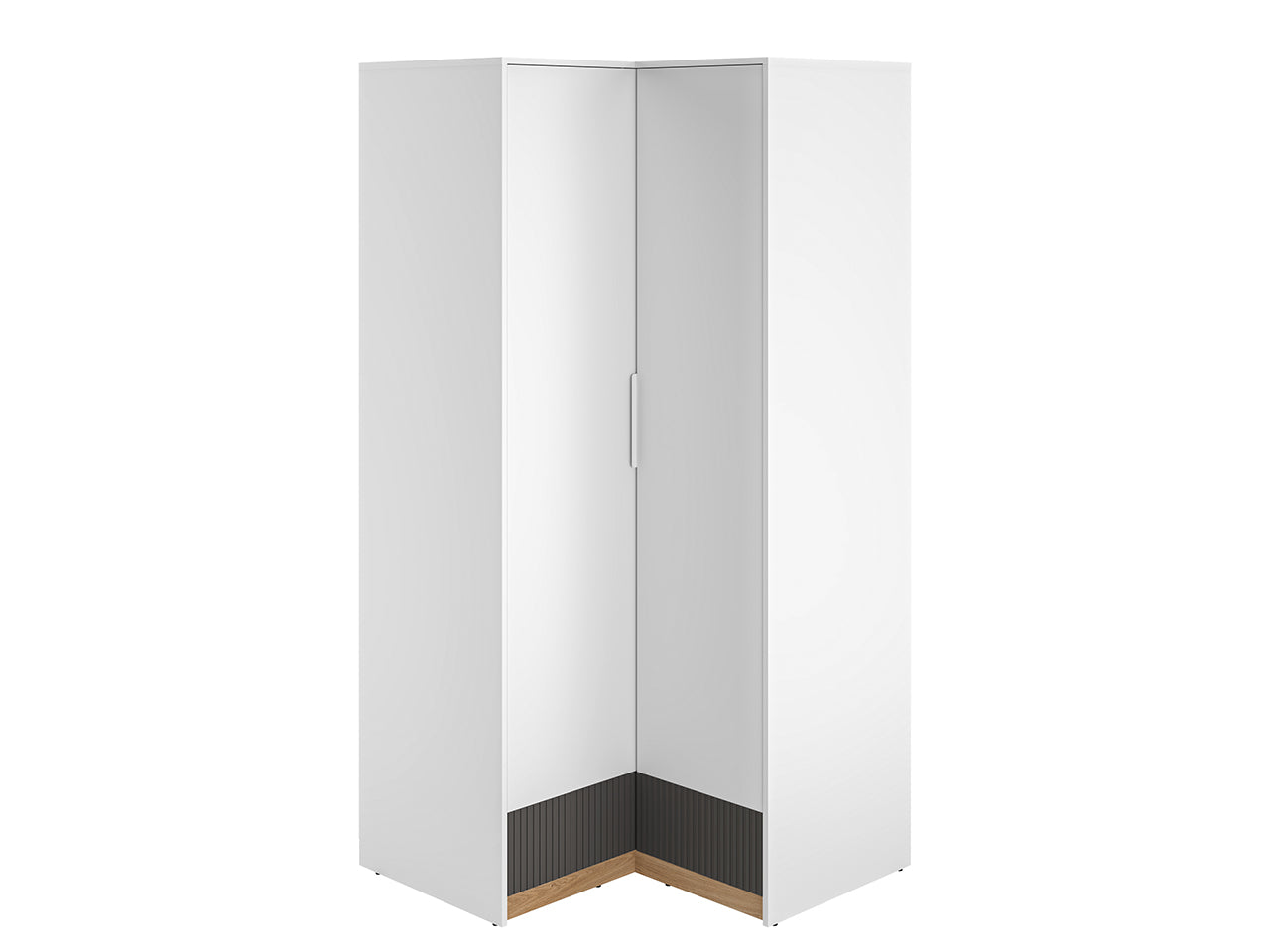 Garde-Robe Moderne Blanc et Chêne Castello avec MDF Graphite Mat – Durable et Élégante