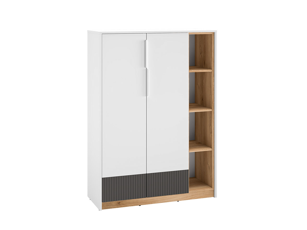Buffet Moderne Blanc, Graphite Mat & Chêne Castello – Élégance et Résistance