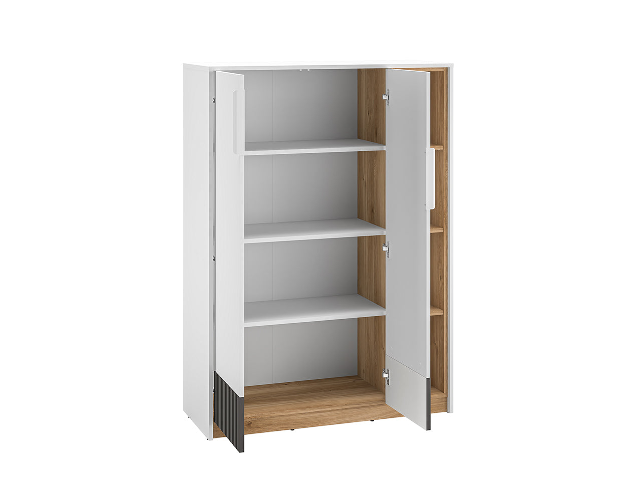 Buffet Moderne Blanc, Graphite Mat & Chêne Castello – Élégance et Résistance