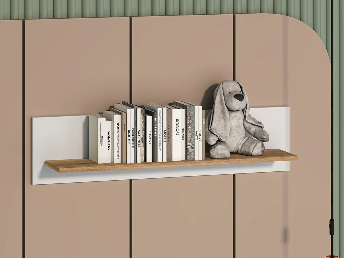 Ensemble Salon TORIO –6 Pieces - Blanc, Graphite Mat & Chêne Castello