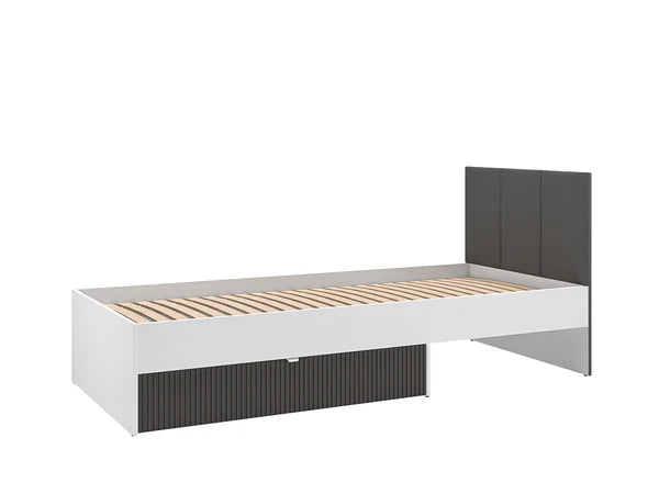 Ensemble Salon TORIO –6 Pieces - Blanc, Graphite Mat & Chêne Castello