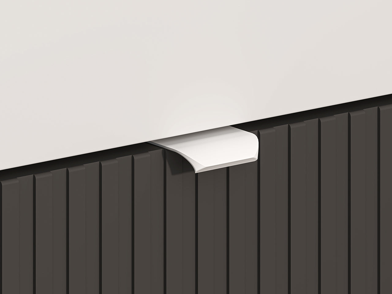 Lit Moderne avec Finition Graphite Mat & Blanc – 90x207 cm