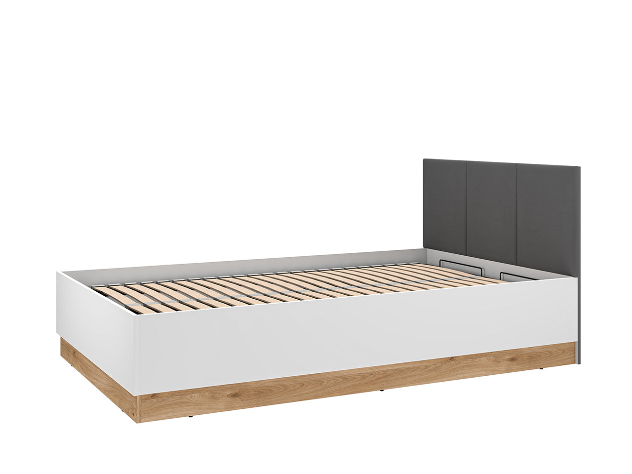 Lit Chambre Adulte avec Cadre – Design Blanc et Bois Chêne