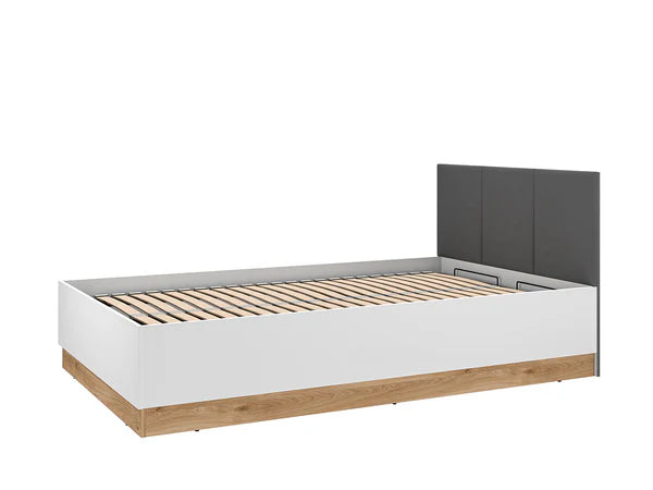 Ensemble Chambre à Coucher TORIO – 6 pièces - Blanc, Graphite Mat & Chêne Castello