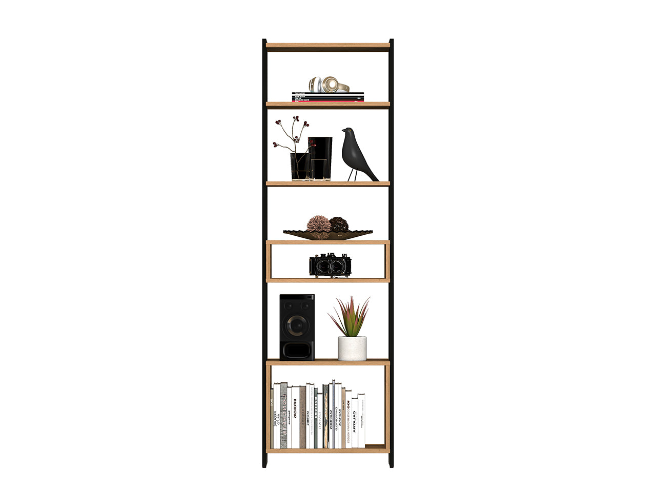 Étagère avec Bordure ABS - Chêne Artisanal + Noir