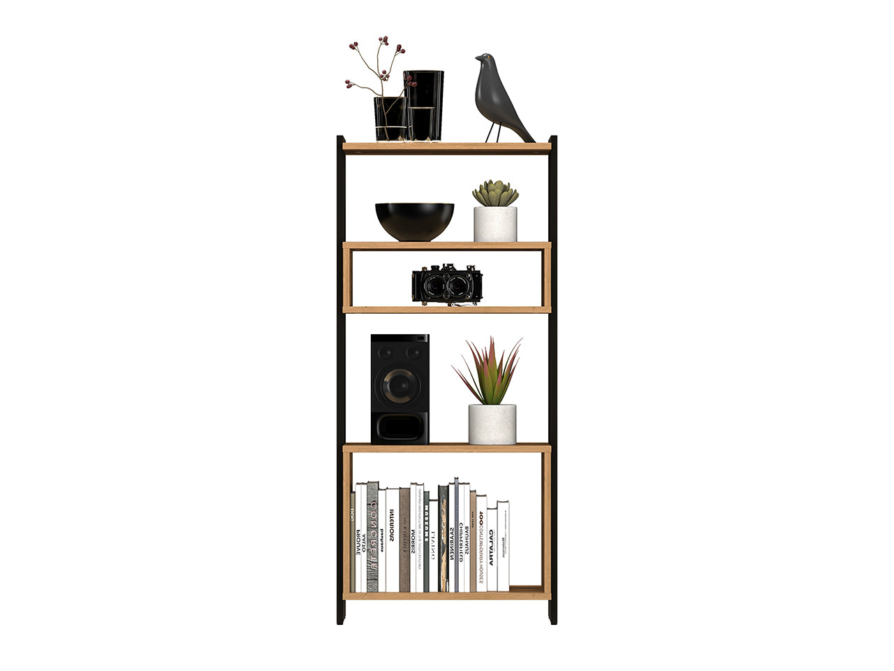 Étagère Design Chêne Artisanal + Noir - Élégance et Durabilité