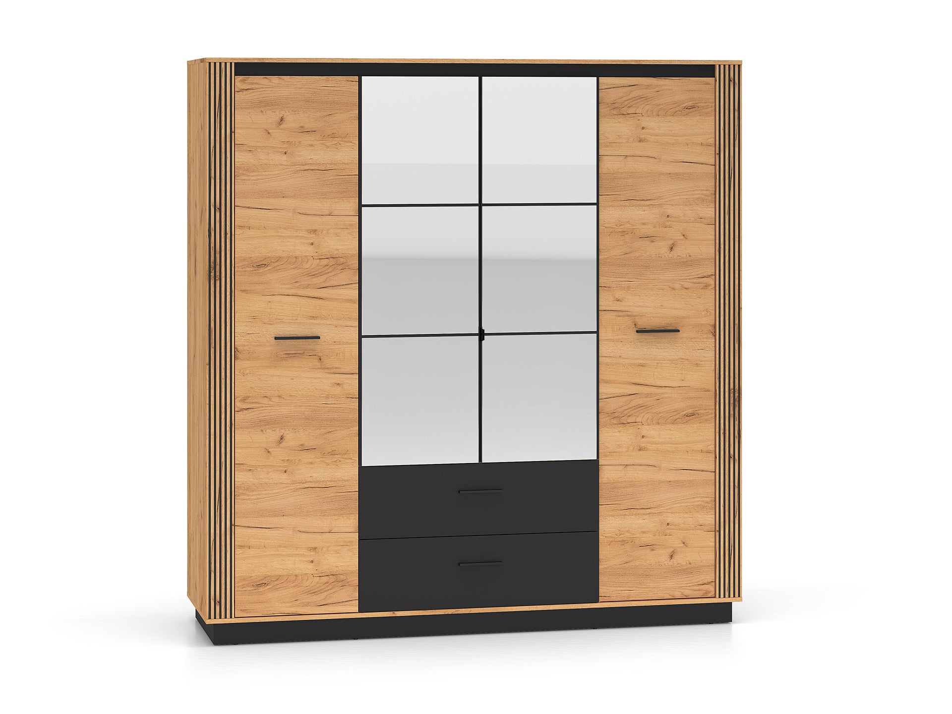 Ensemble Chambre à Coucher – Collection URSEN – 5 Pieces - Élégance Contemporaine en Chêne Craft Or & Noir