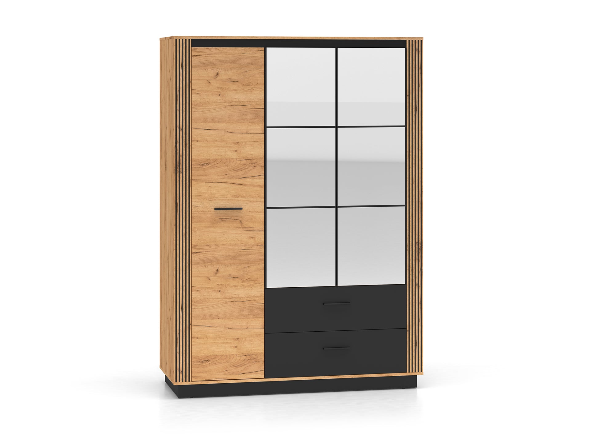 Armoire Moderne Chêne Craft Or & Noir – Élégance et Grande Capacité de Rangement