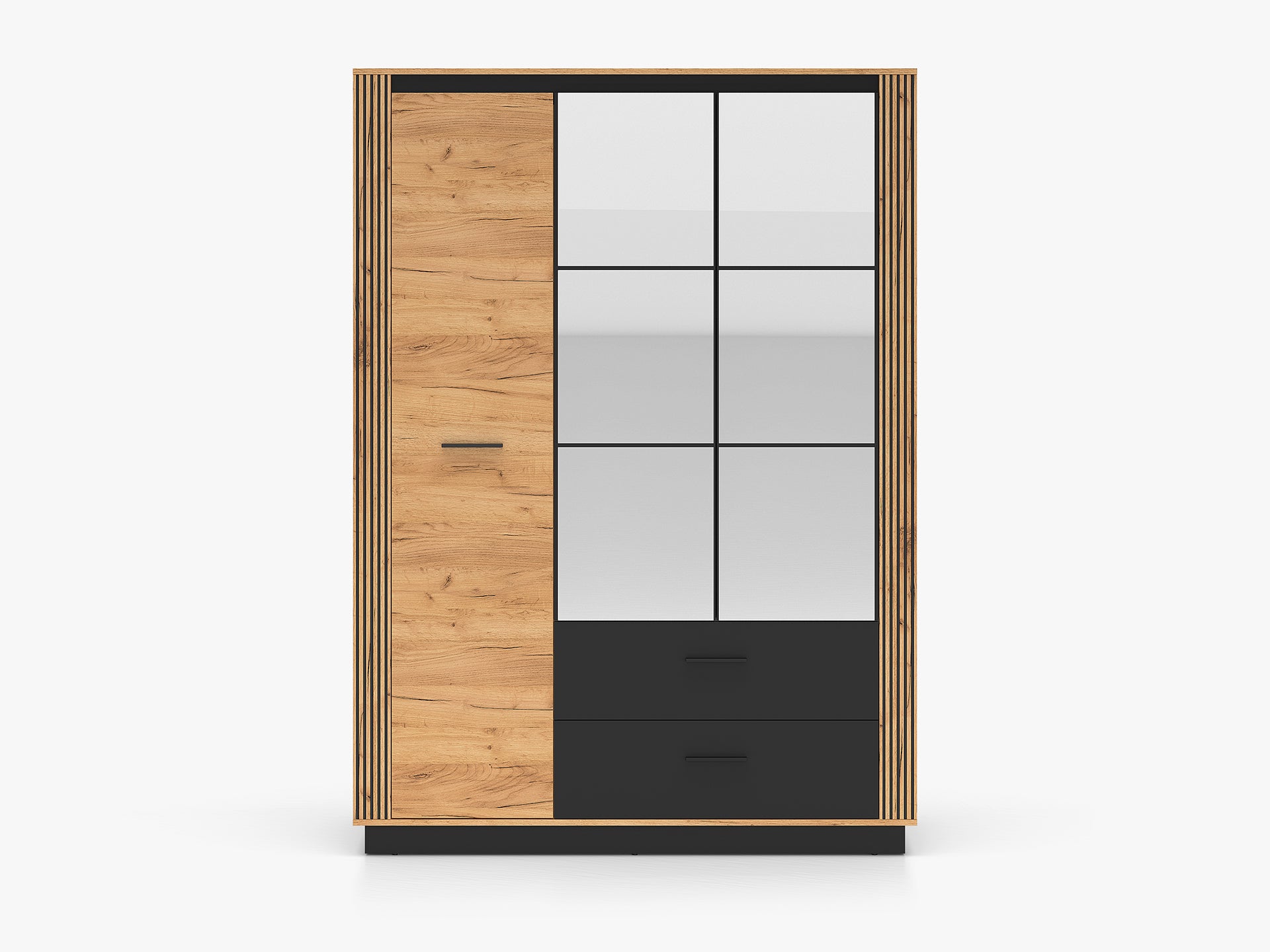 Armoire Moderne Chêne Craft Or & Noir – Élégance et Grande Capacité de Rangement