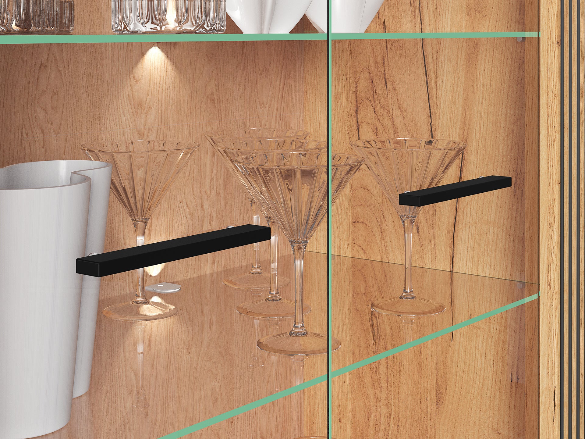 Ensemble Salon – Collection Ursen - 3 Pieces - Chêne Craft Or/Gold et Noir