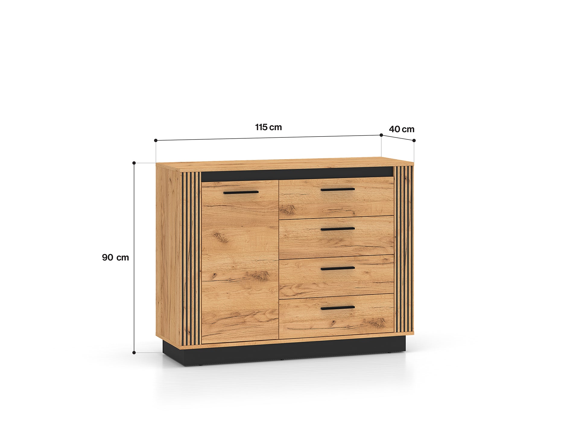 Ensemble Chambre à Coucher – Collection URSEN – 5 Pieces - Élégance Contemporaine en Chêne Craft Or & Noir
