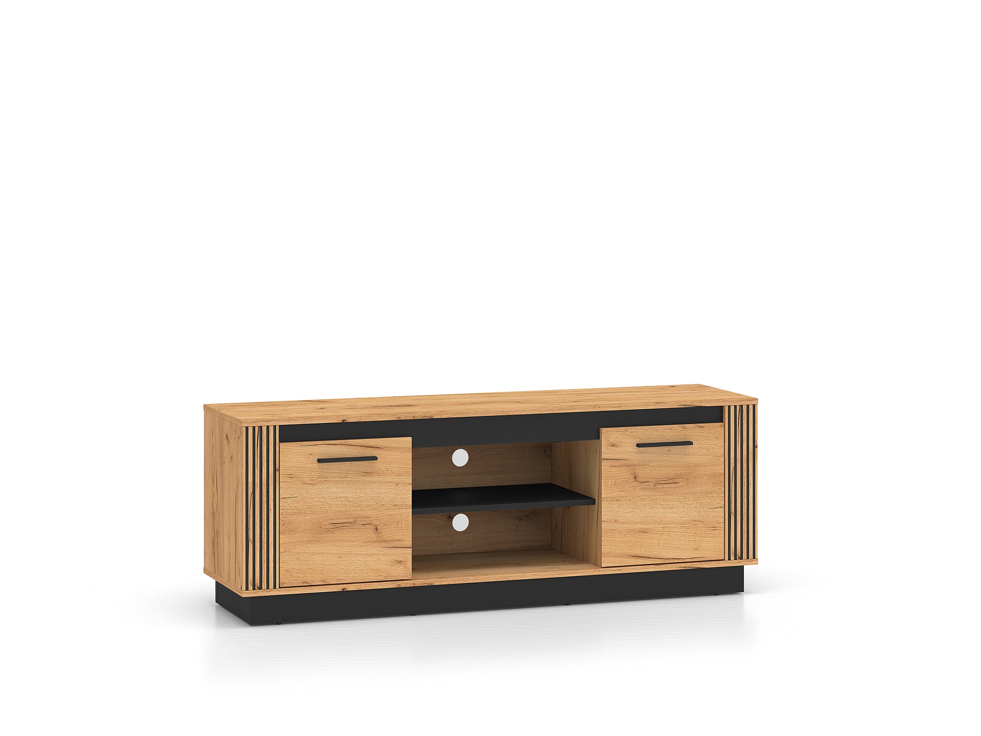 Ensemble Salon – Collection Ursen - 3 Pieces - Chêne Craft Or/Gold et Noir