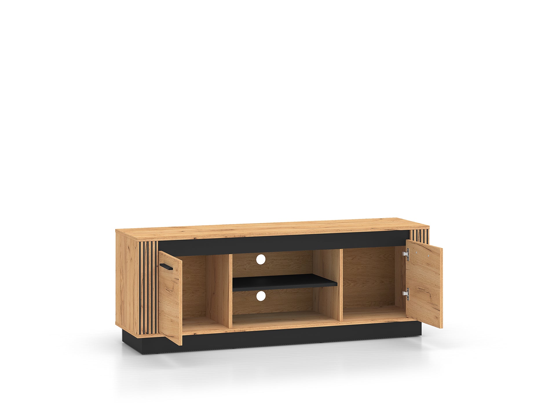 Ensemble Salon – Collection Ursen - 3 Pieces - Chêne Craft Or/Gold et Noir