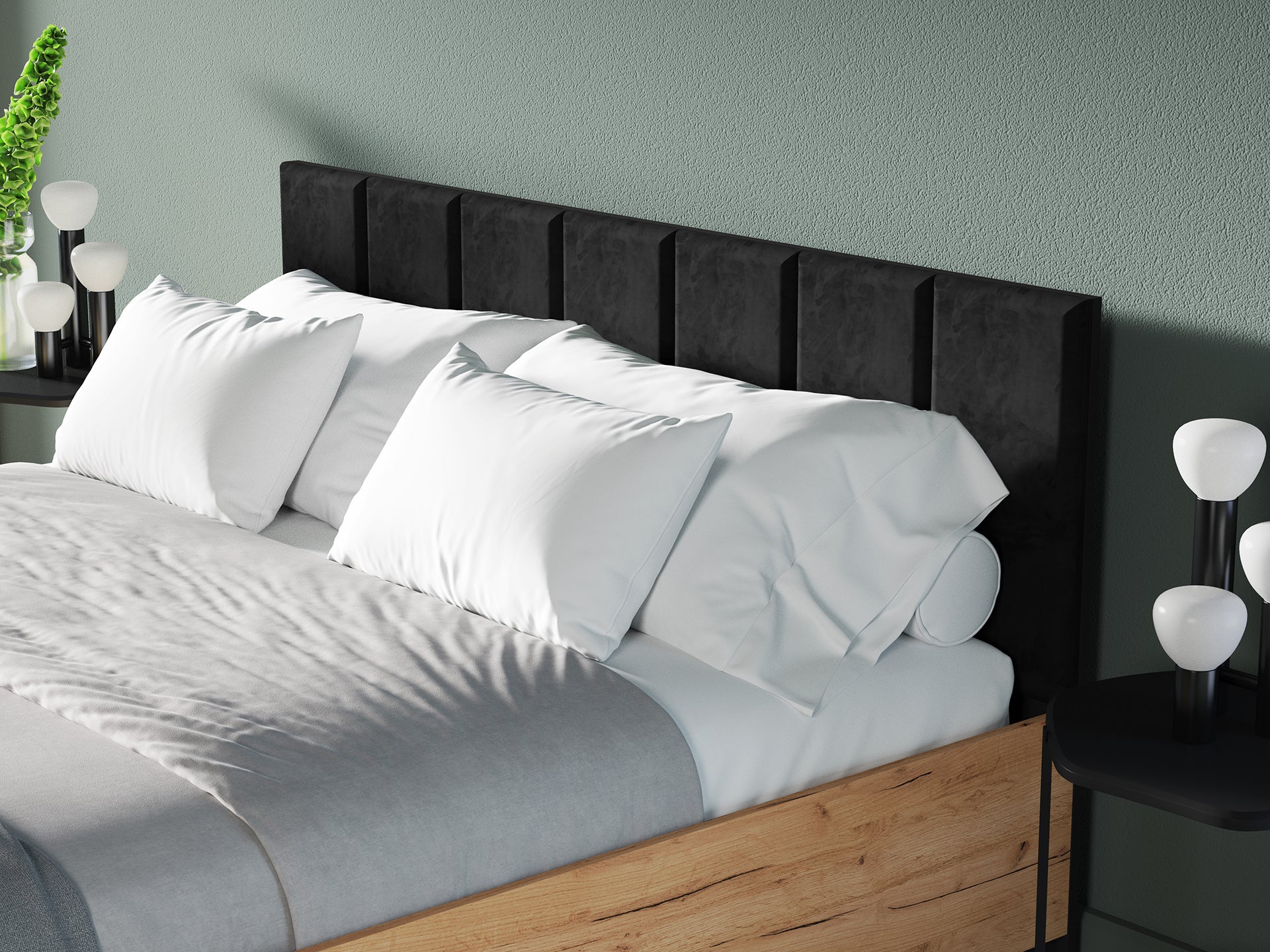Ensemble Chambre à Coucher – Collection URSEN – 5 Pieces - Élégance Contemporaine en Chêne Craft Or & Noir