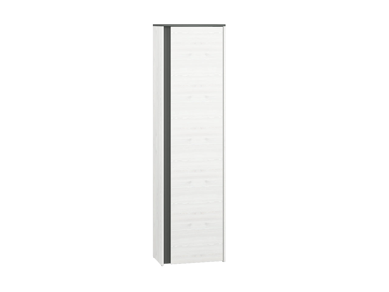 Garde-Robe Haute – 1 Portes, Pin des Neiges & Anthracite, Rangement Compact et Élégant