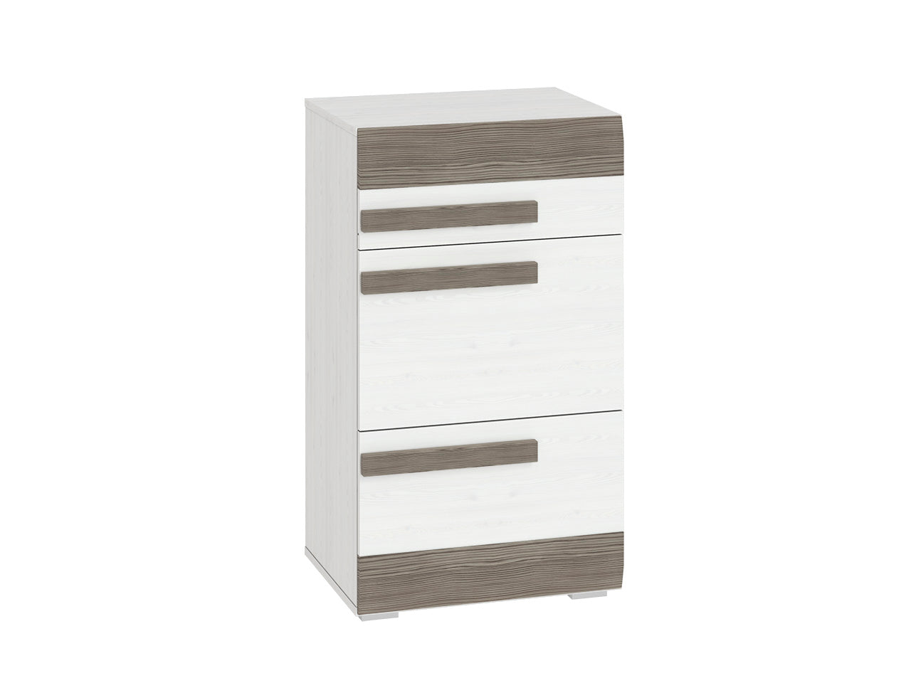Meuble à Chaussures en Pin des Neiges et MDF Gris Neuf avec Bordure ABS