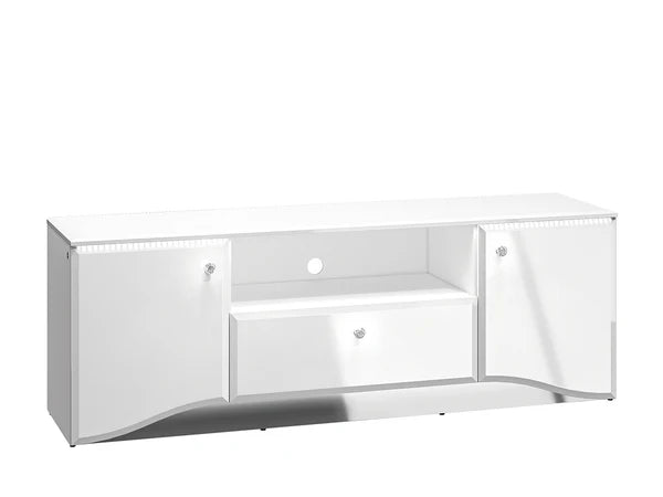 Ensemble Salon Complet – Ensemble Glamis, 3 pièces - blanc brillant / miroir chromé